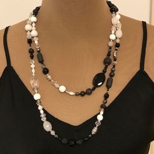 NWT AtriaMinerals Single long strand necklace with natural stones